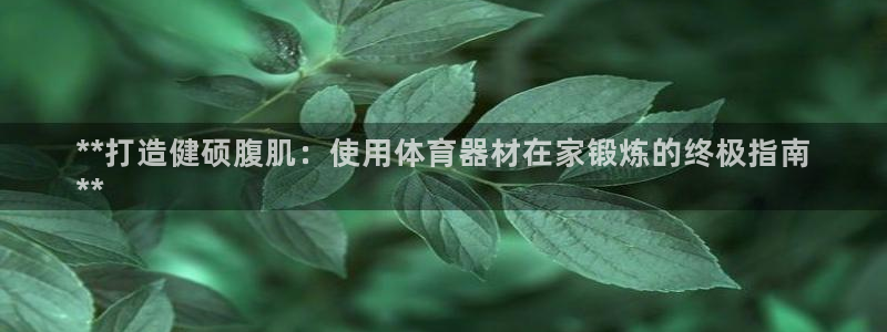 耀世娱乐出款快吗：**打造健硕腹肌：使用体育器材在家